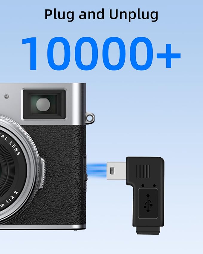 90 Degree Left Angle Mini USB Adapter,Mini USB 5 Pin Male to MINI USB Female Adapter for Dashcams,Bluetooth(2 PCS)