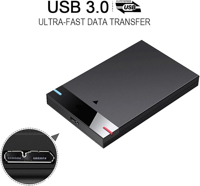 2.5'' 120GB Ultra Slim Portable External Hard Drive USB3.0 HDD Storage for PC, Desktop, Laptop, MacBook, Chromebook