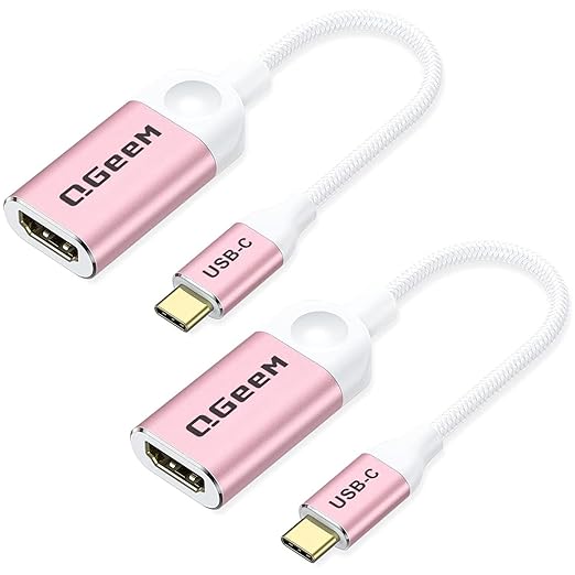 QGeeM USB C to HDMI Adapter 4K Cable, USB Type-C to HDMI Adapter [Thunderbolt 3/4] HDMI for Laptop MacBook Pro/Air, iPhone 15 16 17 Pro max, Dell XPS, Pixelbook, iMac,Thinkpad,Surface,IPad Pro.