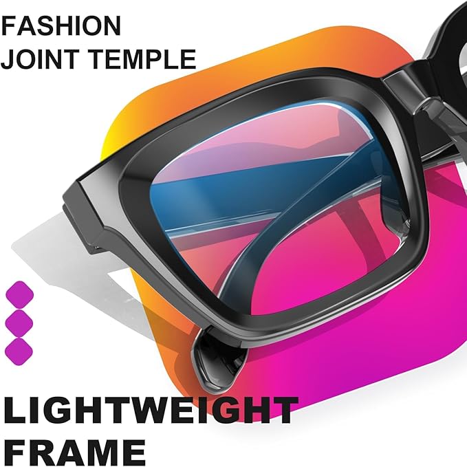VISOONE Chunky Square Blue Light Blocking Glasses with Anti Computer Glare for Working Women Men MONTANA