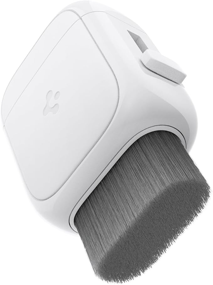 Spigen EZ Slide & Brush Screen Cleaner for Tesla Model Y 2025/26 (Juniper) & 3/Y/S/X/Cybertruck and Screens, Phones, Laptops, Tablets (Extra Microfiber Pad Included) [White]