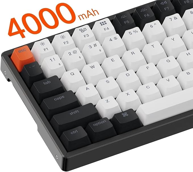 Keychron K2 75% Layout 84 Keys Hot-swappable Bluetooth Wireless/USB Wired Mechanical Keyboard with Super Banana Switch/Double-Shot Keycaps/RGB Backlight/Aluminum Frame for Mac Windows Version 2