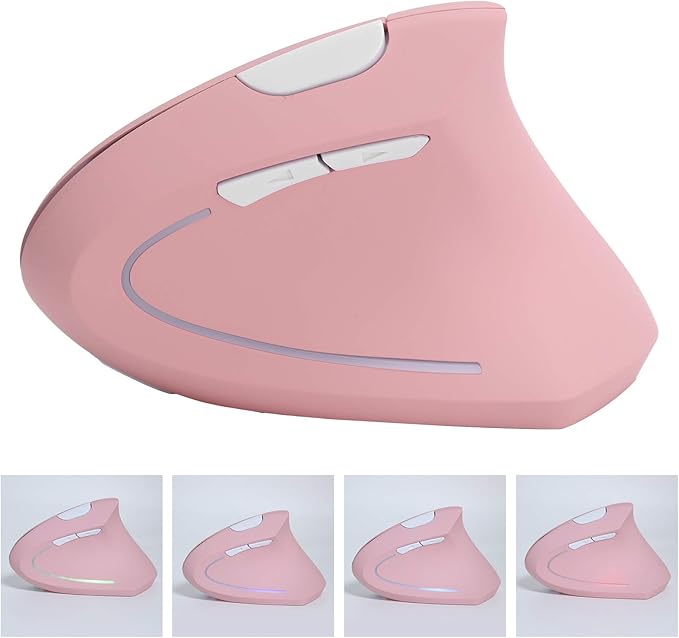 Hilitand Ergonomic Vertical Mouse, 2.4G Optical Game Mouse, RGB Backlight, Adjustable 4-Level 2400DPI, 6 for PC/Laptop Desktop()
