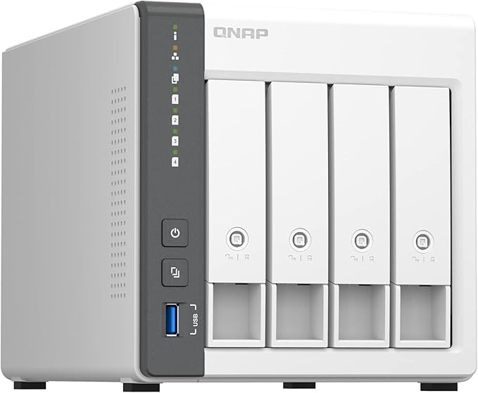 QNAP TS-433-4G-US Storage NAS (2.0GHz 4-core Cortex-A55 ARM/4GB built-in/1x2.5Gigabit Ethernet Port (2.5G/1G/100M)/4BAYS/80TB/TOWER/*NO HDD*)