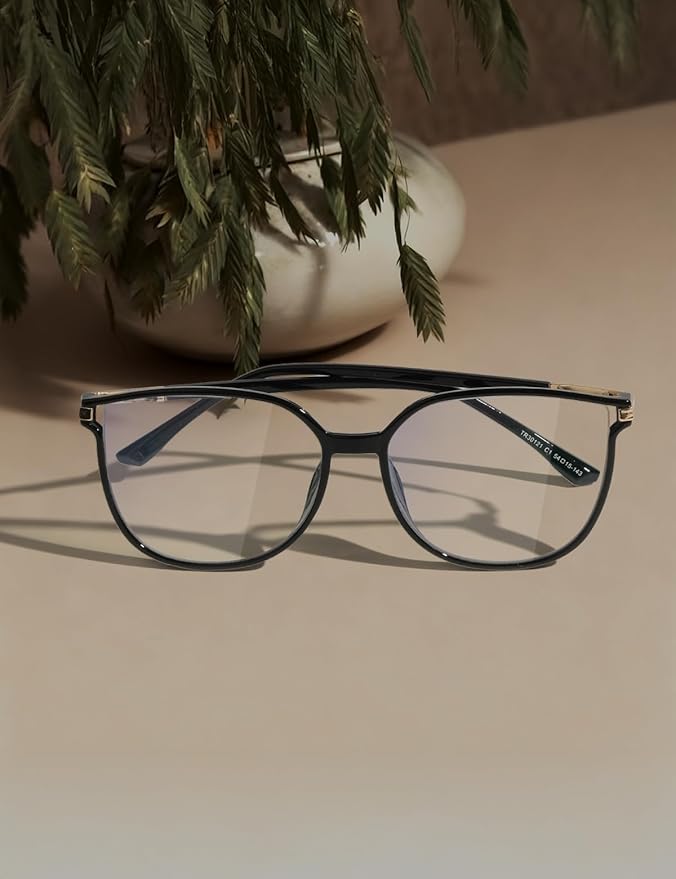 Vintage Cat-eye Blue Light Blocking Glasses for Women, Lightweight TR90 Fashion Eyeglasses