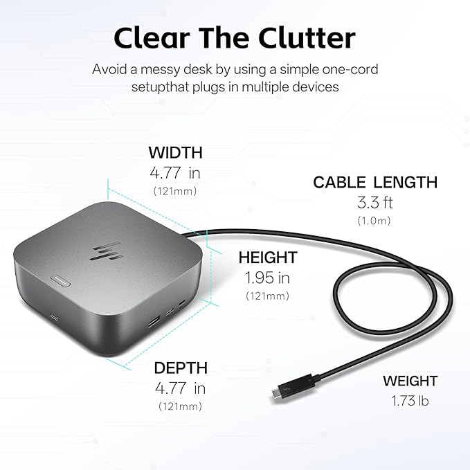HP Docking Station for Laptop Dual Monitor and Charging Bundle - HP Thunderbolt 4 Ultra 100W G6 Dock with 100W AC Adapter, HDMI & DP Cable & USB-C Cable