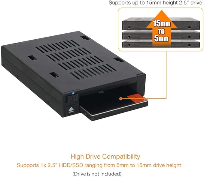 ICY DOCK 1 Bay 2.5 SAS/SATA HDD/SSD Docking Enclosure for External 3.5” Bay | flexiDOCK MB521SP-B