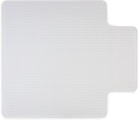 Staples Office Chair Mat, Clear Floor Mats with Lip, Low-Pile Carpets, Extended Under-Desk Coverage, 53 x 45 Inch, Smooth Glide