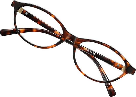Blue Light Glasses for Woman - Fashion Small Oval Frame Blue Light Blocking Glasses for Gaming/Cumputer