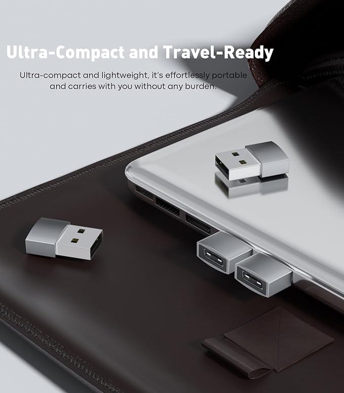 USB to USB C Adapter 3Pack, USB C Female to USB A Male Converter, Fast Charge & High-Speed Data Transfer Compatible with iPhone 17 16 15 Pro, Samsung Galaxy S24, iPad, MacBook Pro