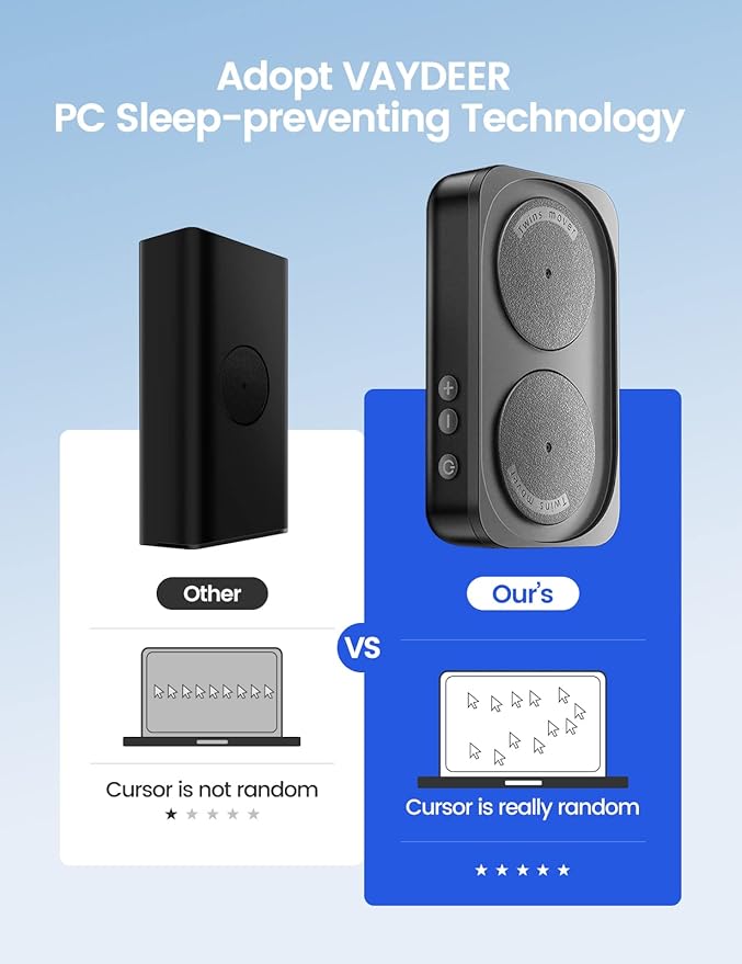 Undetectable Mouse Jiggler,Mouse Mover Jigger Device with LED Screen,Interval Time Adjustable,for Working from Home,Thinking/Taking Notes when Working,Keeps PC Live to lmprove Office Efficiency