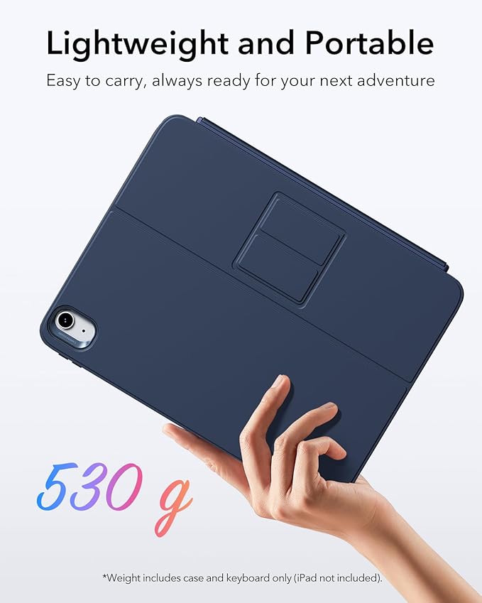 ESR for iPad (A16) 11th/10th Gen Flex Keyboard Case, Ultra-Light Magnetic Detachable Keyboard for iPad 10.9" with Writing/Viewing Modes, Larger Precision Trackpad, Blue