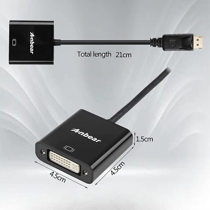 DisplayPort to DVI Adapter 10PACK, Display Port to DVI-D Adapter (Male to Female) Compatible with Computer,Desktop,Laptop,PC