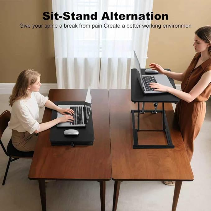 Keyboard Riser for Stand Up Desk Riser,Standing Desk Converter Height Adjustable,Computer Keyboard Stand for Desktop,Ergonomic Sit Stand Computer Workstations Black Size 23.6 Inch