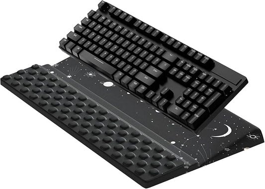 Wrist Rest with Keyboard Stand, Computer Wrist Support Pad,Ergonomic Tilted Keyboard Holder, Soft Memory Foam Desk Cushion, Palm Hand Typing for Office Home School (Starry Sky)