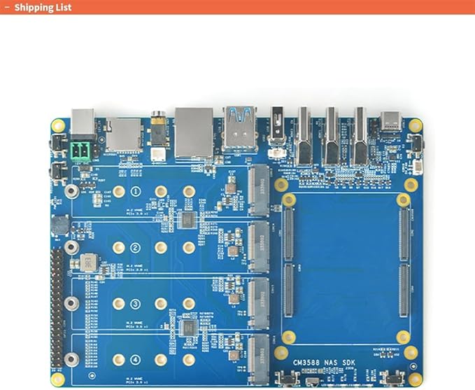 youyeetoo CM3588 Plus Mini NAS Platform, up to 8K Video, RK3588,OpenMediaVault fit,32GB LPDDR5, 4 x M.2 PCIe3.0 Socket, NAS Solutions, Home Server,Local Cloud Storage (NAS Carrier Board)