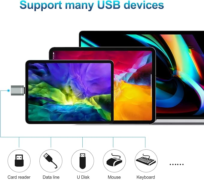 USB C to USB Adapter 3-Pack USB C Male to USB 3.0 Female Adapter Compatibllity for iMac 2021 for iPad Pro 2021 for MacBook Pro 2020 for MacBook Air 2020 and Other Type C or Thunderbolt 3 Devices gray