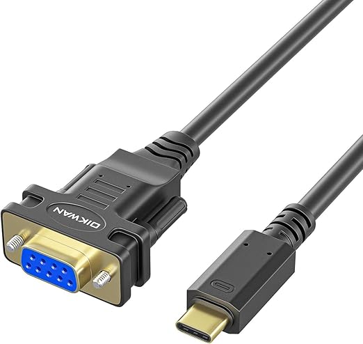 USB-C to RS232 DB9 9pin Female Serial Cable Converter Adapter with FTDI Chipset for Windows 11,10, 8.1, 8, 7, Vista, XP, 2000, Linux and Mac OS X 10.6 (10ft)