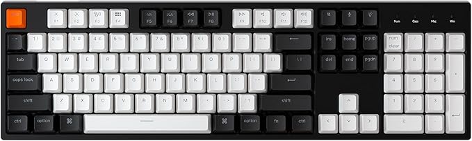 Keychron C2 Full Size Wired Mechanical Keyboard for Mac, Hot-swappable, Gateron G Pro Brown Switch, RGB Backlight, 104 Keys ABS keycaps Gaming Keyboard for Windows, USB-C Type-C Braid Cable