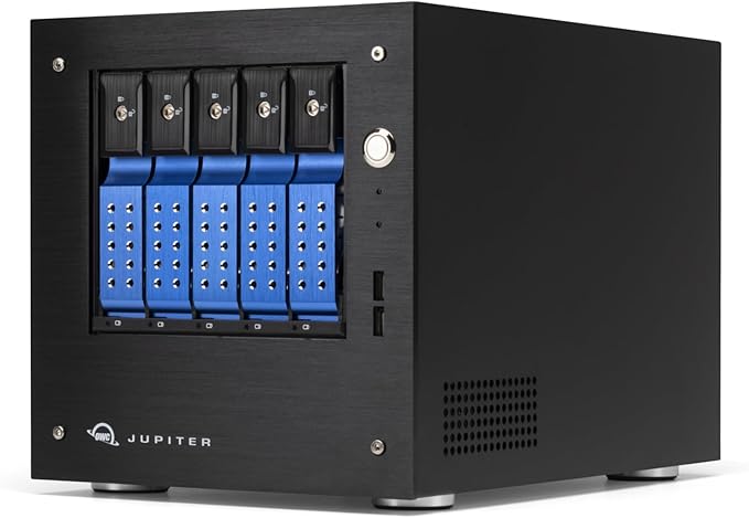 OWC 100TB Jupiter Mini 5-Bay Desktop NAS System with Intel Xeon Up to 2.7Ghz, 32GB Memory, Double 10GbE, TrueNAS™ Scale OS