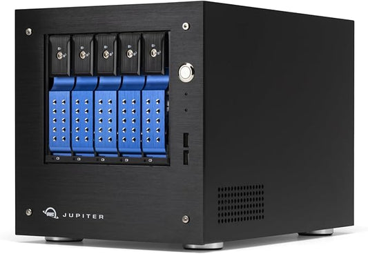 OWC 80TB Jupiter Mini 5-Bay Desktop NAS System with Intel Xeon Up to 2.7Ghz, 32GB Memory, Double 10GbE, TrueNAS™ Scale OS