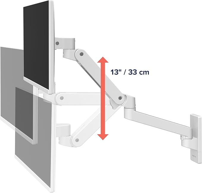 Ergotron – Upgraded LX Pro Premium Single Monitor Arm, VESA Wall Mount – for Monitors Up to 34 Inches, 4 to 22 lbs – White