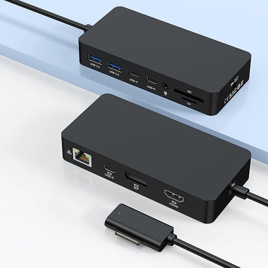 New Surface Dock Triple Displays 4K HDMI+DP+Thunderbolt 4, 12 in 1 Surface Pro Docking Station with 120W Power Adapter for Surface Pro 11/10/9/8/X/7/6/5/4/3, Surface Laptop, Surface Book Go