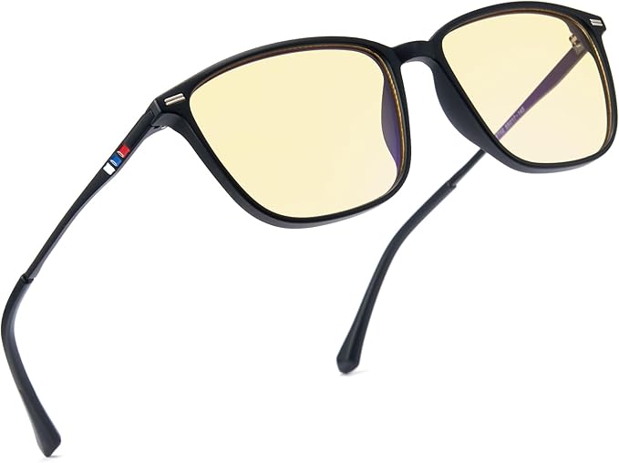 Cyxus Amber Blue Light Blocking Glasses Men Women for Gaming Computer TR90 frame Anti Eyestrain UV400 8208