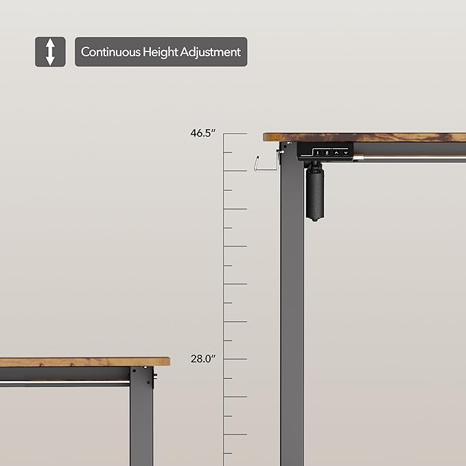 Electric Standing Desk Adjustable Height, 55x24 Inches Sit Stand up Desktop for Home Office, Ergonomic Rising Computer Table with Memory Preset,Rustic Brown