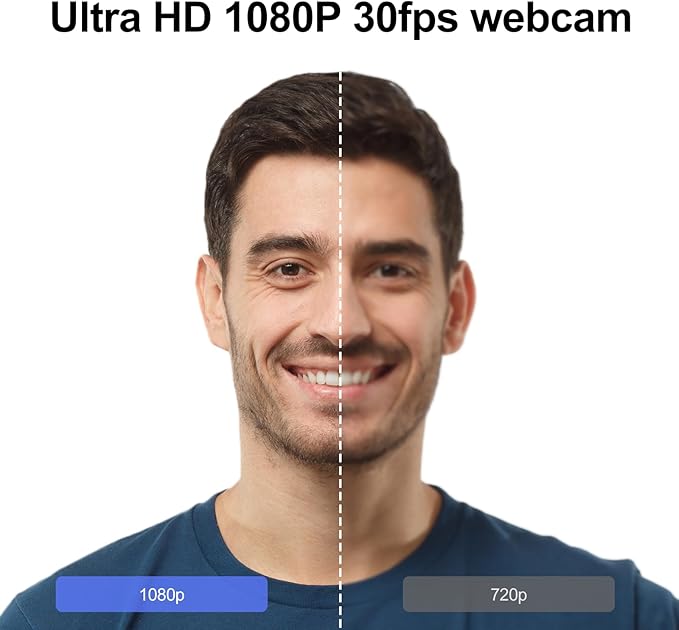 Angetube 1080P HD Webcam with Microphone, Computer Camera, 2 Mics, USB Type-A & A-to-C Adapter, Plug & Play USB PC Camera for Laptop, Web Cam for Online Calling, Zoom/Teams/Facetime, 2025 Version