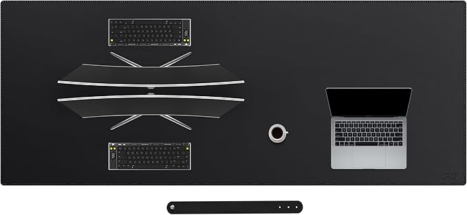 Cacoy 78.7"x31.5" XXL PU Leather Desk Mat, Waterproof Meeting Desk Pad Protector, Large Gaming Computer Mouse Pad, Extended Office Desk Decor, Desktop Cover Mat Conference Table Pads (Black)