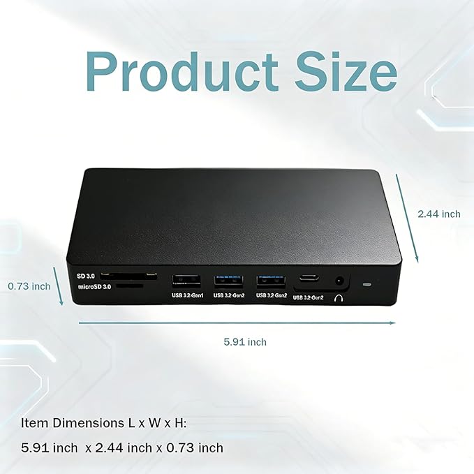 13in1 USB-C 3 Monitor Docking Station,Compatible with Lenovo ThinkPad Universal Docking Station(40AY0090US),PD 100W,Dual DP 1.4(4K@60Hz),HDMI,RJ45,SD3.0/microSD3.0,1xUSB 3.2 Gen1,2xUSB 3.2 Gen2,Audio