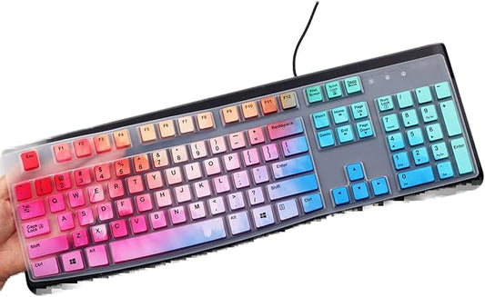 Keyboard Cover for Logitech K120 & MK120 Ergonomic Desktop USB Keyboard Ultra Thin US Layout Protective Skin-Colorful