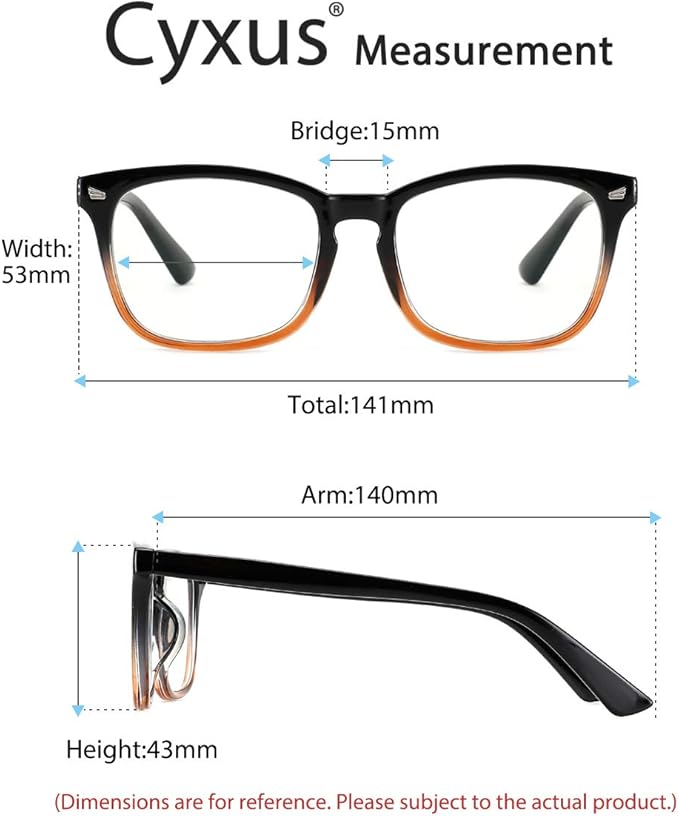 Cyxus Blue Light Glasses Men Women Reduce Eye Strain UV Blocking for Office Work Computer Screen 8082