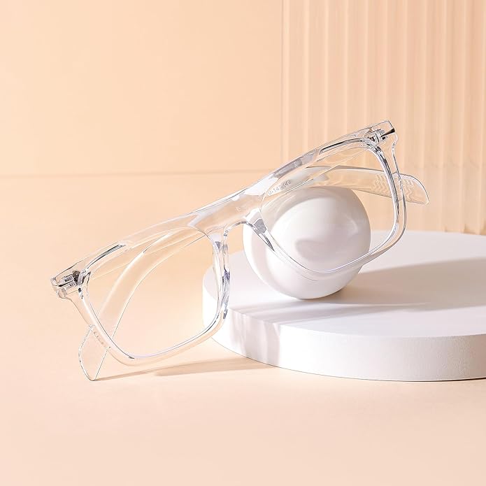 Gleyemor Blue Light Glasses for Men Women Trendy Square Frame Blue Light Blocking Lens Computer Glasses