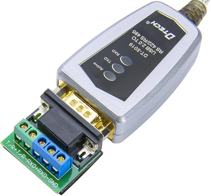 DTECH USB to RS422 RS485 Serial Port Adapter Cable with FTDI Chipset 5 Position Terminal Board for Windows 11 10 8 7 XP Mac (4 Feet)