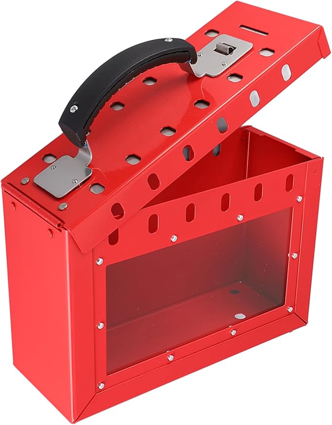 Group Lock Box, Portable Transparent Window Safety Lockout Tagout Box for Office Shopping Mall Home Company