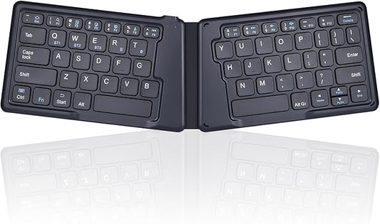 Perixx PERIBOARD-805E US, Wireless Foldable Ergonomic Bluetooth Keyboard, Ultra-Thin X Type Keys, Compatible with iOS, Android, or Windows Smartphone, Tablet, or Laptops, US English