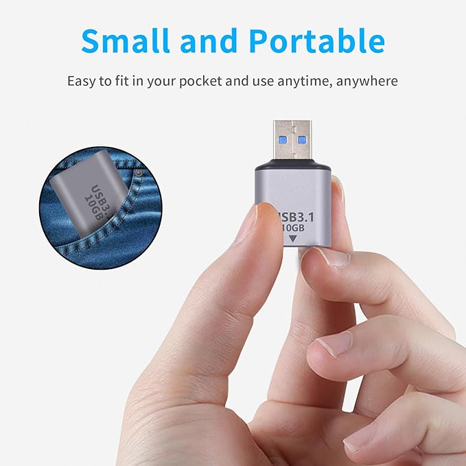 Duttek 10Gbps USB C to USB A Male Adapter and USB C Female to USB A Female Adapter (USB 3.1 Type C Gen2), Bi-Directional Support Data Sync & Charging for PC, Laptop, Phone 2 Style