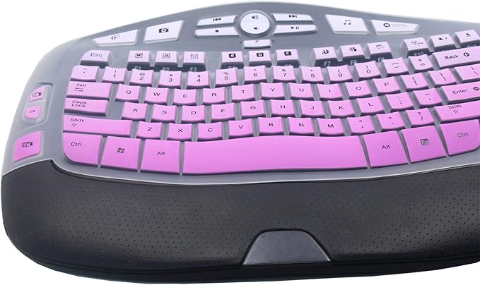 Silicone Keyboard Skin Cover Compatible for Logitech K350 MK550 MK570 Wireless Wave Keyboard, Logitech K350 MK550 MK570 Keyboard Skin (Ombre Purple)