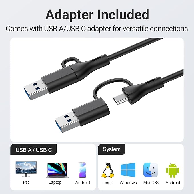 INGA Computer Speakers, USB Plug and Play Desktop Speakers, Easily Clamps to Monitor, PC Speaker with Loud Stereo Sound & Bass, Wired Computer Speakers for Study/Meeting, Compatible with MAC, Laptop