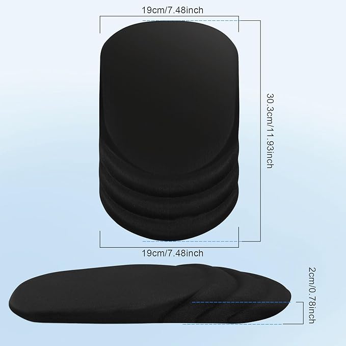 Ergonomic Mouse Pad with Wrist Rest, Carpal Tunnel Mousepad Waist Support, Memory Foam Massage Design Pain Relief (ABCD123)