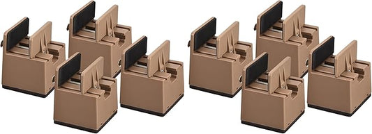 uxcell 2 inch Bed Risers with Adjustable Screw Clamp, 4Pcs Furniture Risers for Bed, Desk, Sofa, Table, Fit for Furniture Thickness 0.39-1.96", Supports 5000 Pounds, Brown (Pack of 2)