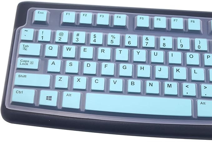 Silicone Keyboard Skin Cover Protector Compatible for Logitech K120 & MK120 Full-Size Wired Keyboard, MK120 & K120 Keyboard Protective Accessories (Mint)