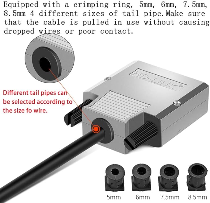 DB15 Solderless Serial to 15-pin Port Terminal Adapter Connector Breakout Board with Case Long Bolts Nuts (Male Metal)