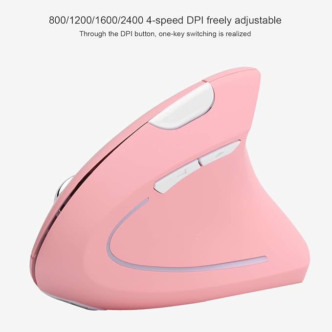 Hilitand Ergonomic Vertical Mouse, 2.4G Optical Game Mouse, RGB Backlight, Adjustable 4-Level 2400DPI, 6 for PC/Laptop Desktop()