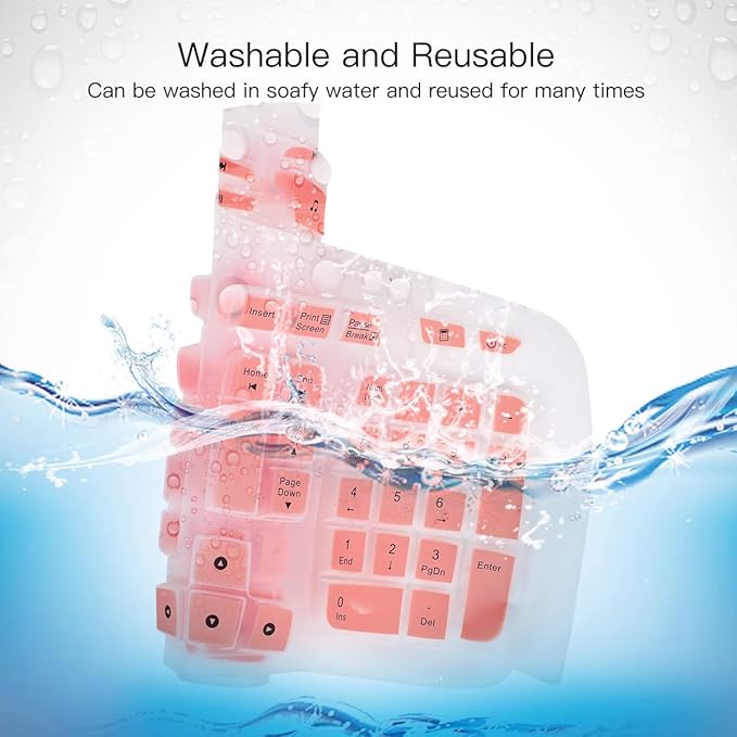 Keyboard Cover for Logitech K350 MK550 MK570 Wireless Wave Keyboard Cover Skin Protector, Logitech K350 MK550 MK570 Accessories, Pink