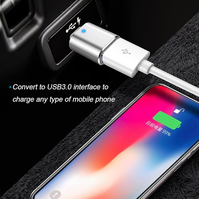 2*USB C Male to USB 3.0 Female Converter Adapter & 2*USB 2.0 Male to USB C Female OTG Adapter for Charging and Data Transmission (4 Pack) - Silver