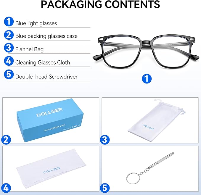 Dollger Blue Light Glasses for Women Retro Blue Light Blocking Glasses for Computer Eyeglasses Frame Men