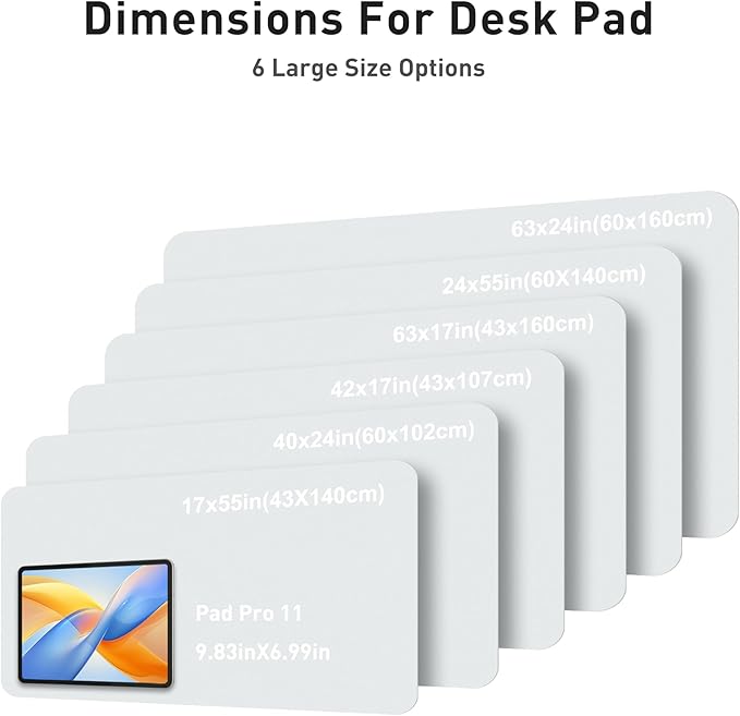 Aothia Faux Leather Desk Mat - Large Mouse Pad, Non-Slip PU Leather Blotter, Waterproof Writing Surface for Office and Home (Barely Grey, 42" x 17")